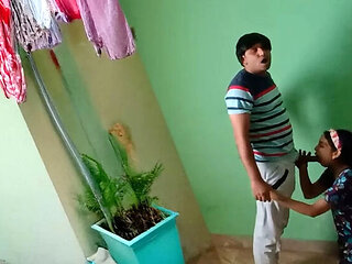 Desi Indian Stepsister Fucked Hard While Hanging Clothes - Big Tits & Tight Pussy