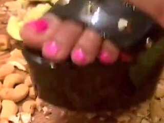 Pissing Squashing Fruits with My High Heels