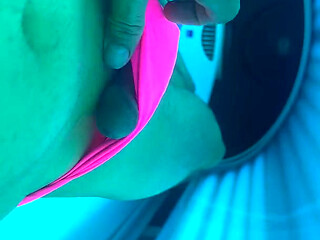 Naughty fun in tanning salon