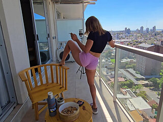 My Husband and I Had Fun in a Rented Apartment, Oral Sex on the Balcony Overlooking the Street, and Sex in the Bedroom.