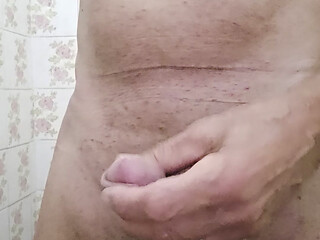 Small handjob without my piercing with cumshot