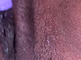 Amateur Ebony Pussy Masturbation with Hairbrush