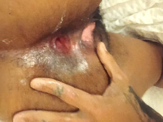 Hot Ebony girl gapes her asshole and farts for her anal loving boyfriend