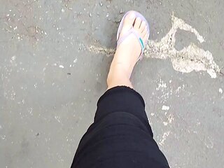 Czech amateur bangs outdoor pov