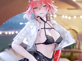 [4k Ultra-high-definition] Long Queencard Black Silk Miniskirt Anal Seila Beads Charming