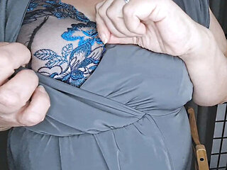 BBW Wife Shows Off Her Big Natural Tits in Sexy Underwear - Amateur Homemade MILF