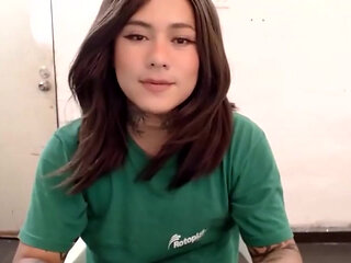 Hot Tattoed Ladyboy Masturbating for You