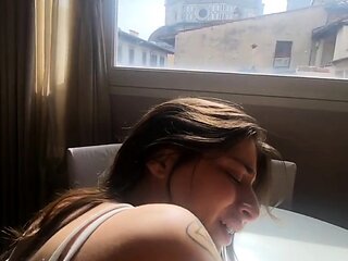 I spit on him while he fucks me hard