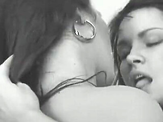 Lesbian Brunettes Penelope and Nidia Strapon Sex and Masturbation