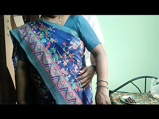 saree aunty with tennent she was calling to fucking the home