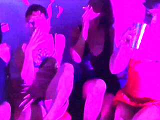 Candy Crush, Queen Kimi, Von Poison and Luna Olvr Smoking with Their Feet, Stripping and Kissing