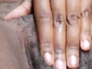 Spreading Rubbing Fingering My Wet Black Pussy Cumming Hard