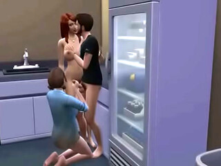 Sims 4 - A couple of sluts by the fridge