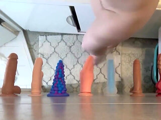 Fucking Ass - Sloppy Blowjob After Fucking Different Dildos in My Ass.