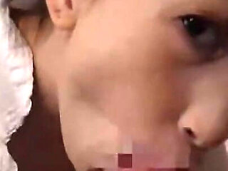 Japanese babe serves guest a blowjob