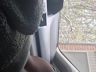 Petite Ebony Teen Blowjob in Car