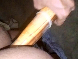 Indian boy fucked by wooden spoon