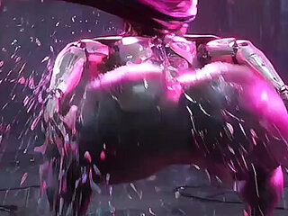 big-bootied, big-breasted robot woman enjoying herself