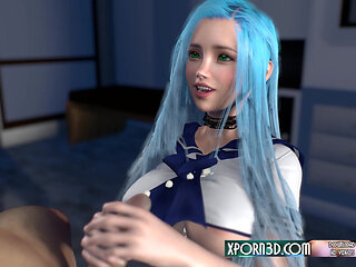 Busty Asian Babe Handjobs and Cumshots - 3D Hentai Japanese