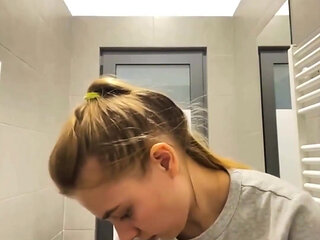 Public Blowjob with a Lot of Saliva