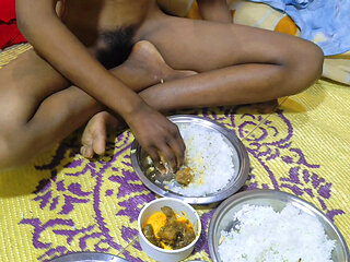 When we were alone at home, I ate with my stepsister