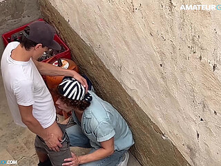 Young amateur couple fucking in the street.and they got caught!