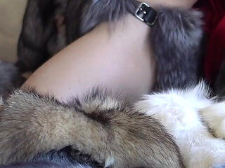 Playing and Teasing with a Lot of Fur! Masturbation in a Fur Coat