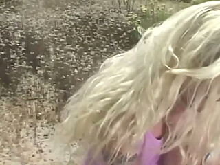 Hot blonde gets lost in the desert and dreams of getting fucked with her friend.