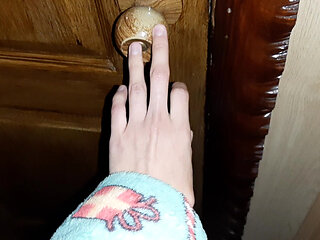 I Heard My Stepmom Moaning While Masturbating in the Toilet and Started Watching Her