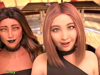 Anime hentai with a hooter-sling in a wild three-way