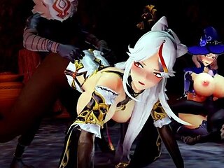 Genshin Impact - Beido Lisa Ningguang Gangbang Sex