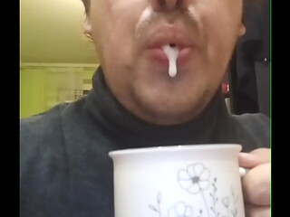 A dirty professor made a porn for his student! He jerks off and eats cum because he missed his student'_s cock!