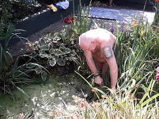 The life of a naked handyman, called next door to clean out the pond