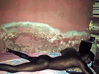 The Dark View of African Black Guy's Masturbation