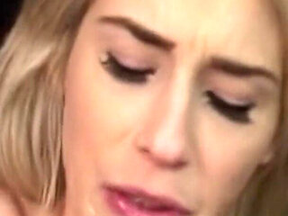 Blonde Slut Drooling Thick Cum Load Everywhere