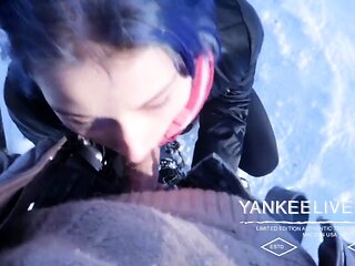 Teen Schoolgirl Gives Risky Public Blowjob in the Park