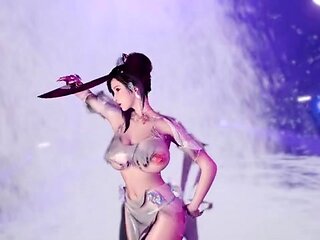 Foxy 3D Superwoman bounces up and down on a cock