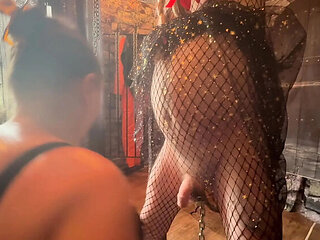 Mature BBW Dominatrix Satana Punishes Slave Andrew with Belt Spanking - BDSM Bondage Part 2