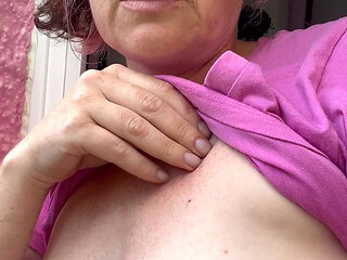 Pissing Outdoors Followed by Chatting with My Tits Out