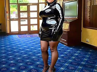 Golf Club Course Public Slut Cathy in Shiny PVC High Heels