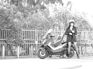 During the Ride, Her Skirt Lifts up and Reveals Her Small Penis