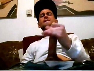 Ripped Stud Strokes His Big Cock to a Webcam Orgasm