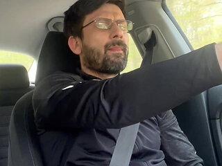 She Couldnt Wait - MILF Blowjob & Handjob While Driving - Public Car Sex Kingyordanov