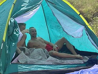 Guys have passionate sex on the beach with a married couple