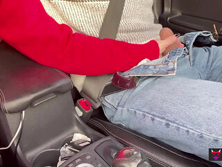 On the Highway I Make the Uber Driver Cum