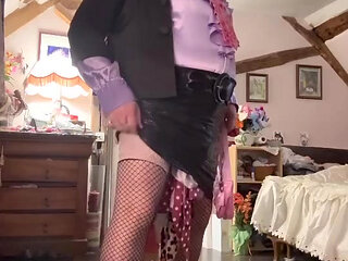 Dressed with a new black skirt for an evening