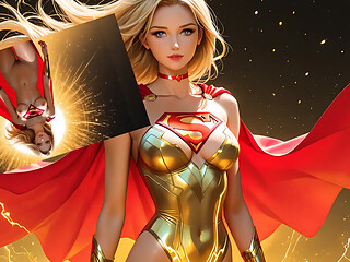 Lustrender: Elf Heroine Golden Mist Descent Radiant Glow - Ai Video
