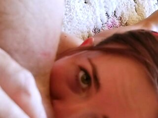 Small tit brunette sucks a big cock hardcore