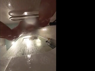 Webcam Under Stepsisters Bath. Wet Pussy After Sex with Boyfriend