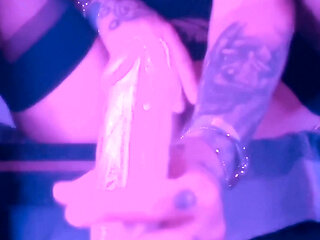 Samantha Sweet with XXL dildo fucks herself anal